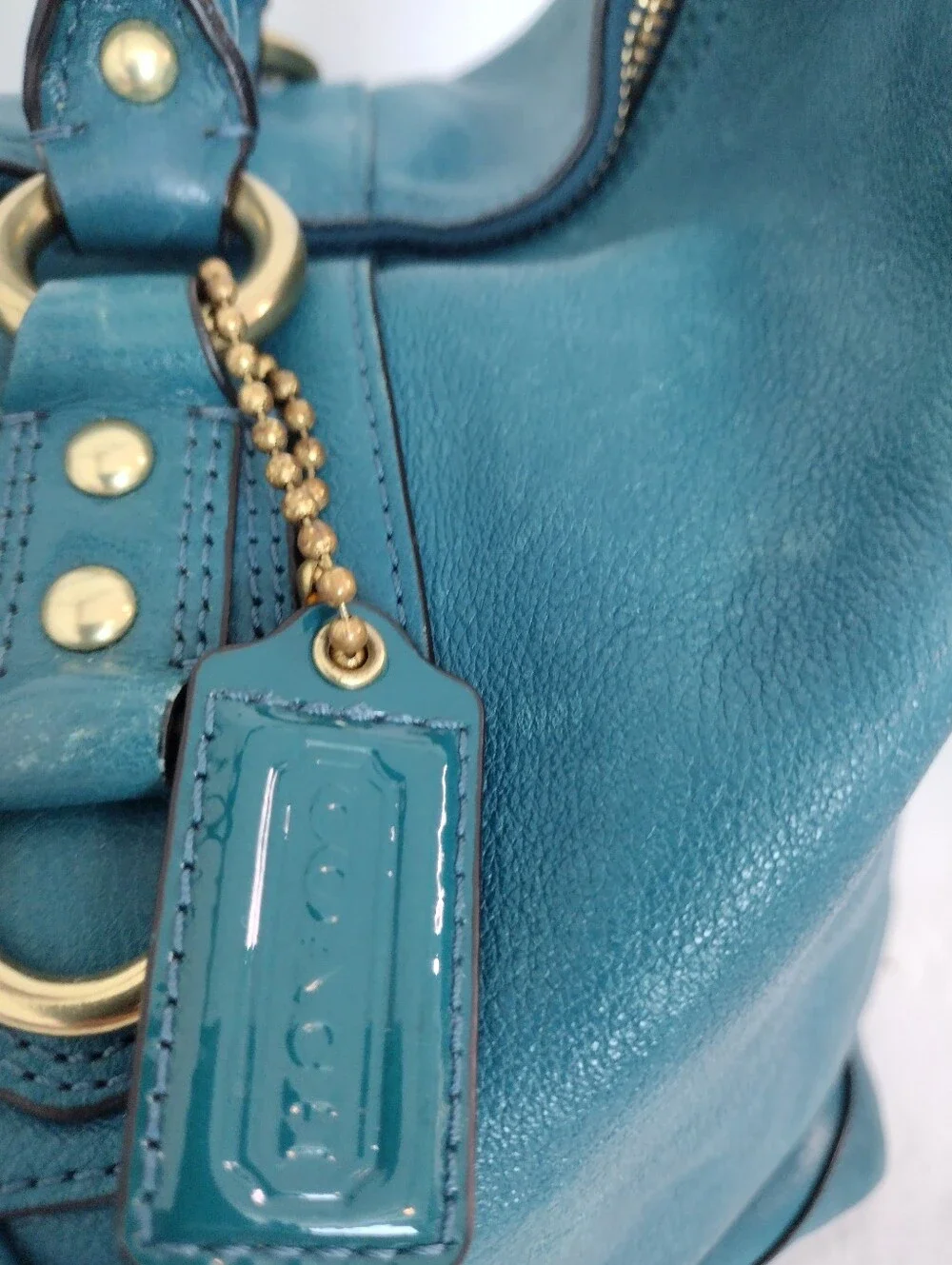 Vintage Y2K Coach Madison Sabrina Satchel Bag And Wallet Set Teal 12949 Rare